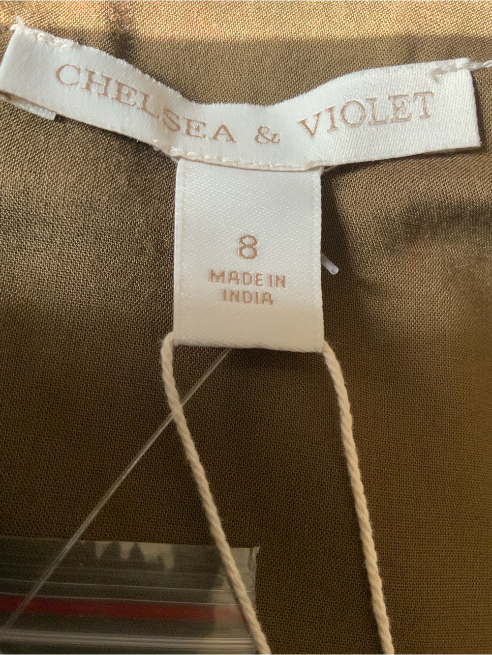 Chelsea & Violet Olive Green Mini Dress with Black Floral Embroidery - Picture 6 of 7